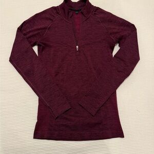 Alphalete Maroon Long Sleeve Quarter-Zip Top